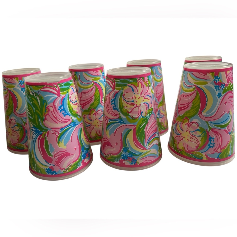 Lilly Pulitzer “so a peeling” design plastic 14oz plastic cups set of 7